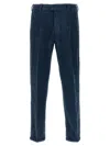 Pt Torino Velvet Tapered Trousers In Blue