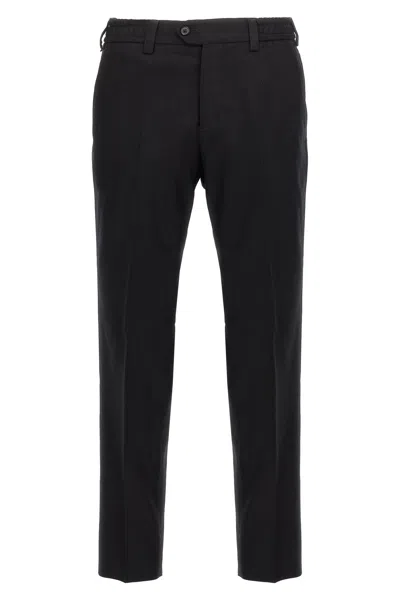 Pt Torino Man Pants Midnight Blue Size 36 Viscose, Linen, Cotton In Black