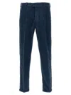 Pt Torino Velvet Tapered Trousers In Blue