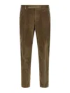 Pt Torino Elastic-waistband Corduroy Trousers In Green