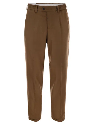 Pt Torino Brick Stretch Cotton Pant In Brown