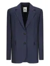 Pt Torino Three-button Linen Jacket In Blue