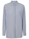Pt Torino Timeless Button-down Shirt With Textured Cotton Fabric In Blue