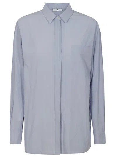 Pt Torino Timeless Button-down Shirt With Textured Cotton Fabric In Blue