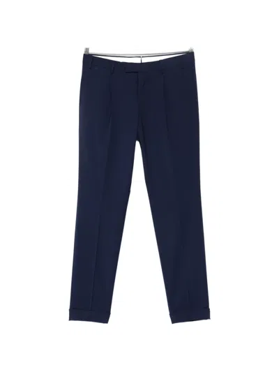 Pt Torino Traveller Pleat Cuffed Trousers In Blue