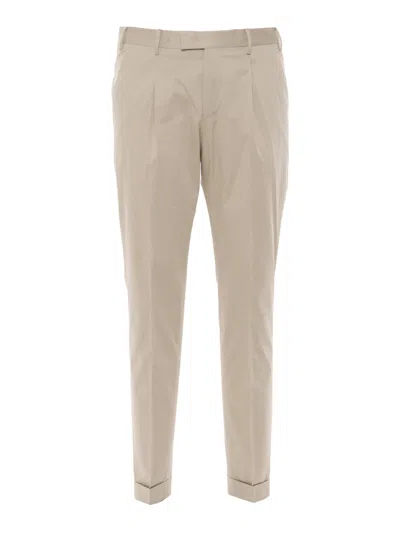PT TORINO TROUSERS - MASTER, 1 PLEAT, DIAGONAL POCKETS, FLAP BACK POCKETS, TURN-UP