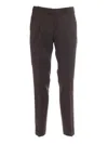 Pt Torino Cotton Trousers With Front And Back Pockets In Brown