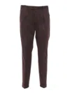 Pt Torino Cotton Trousers With Front And Back Pockets In Brown
