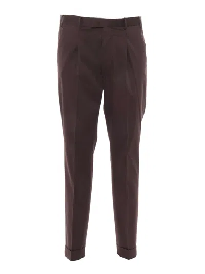 PT TORINO TROUSERS - MASTER, 1 PLEAT, DIAGONAL POCKETS, FLAP BACK POCKETS, TURN-UP