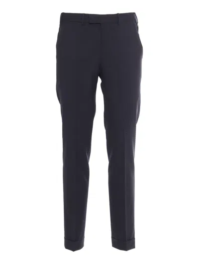 PT TORINO TROUSERS - MASTER, FLAT FRONT, DIAGONAL POCKETS, FLAP BACK POCKETS, TURN-UP