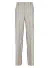 Pt Torino Beige Wool Palazzo Pants With Contrasting Striped Pattern