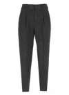 Pt Torino Palazzo Pants In Black Linen And Cotton With Floral Pattern