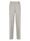 Pt Torino Beige Wool Palazzo Pants With Contrasting Striped Pattern