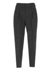 Pt Torino Palazzo Pants In Black Linen And Cotton With Floral Pattern