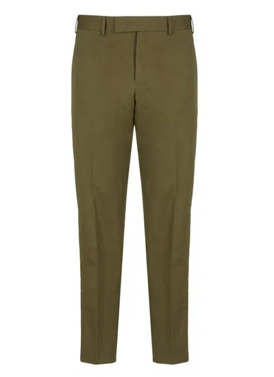 Pt Torino Straight Cut Trousers Pockets In Green