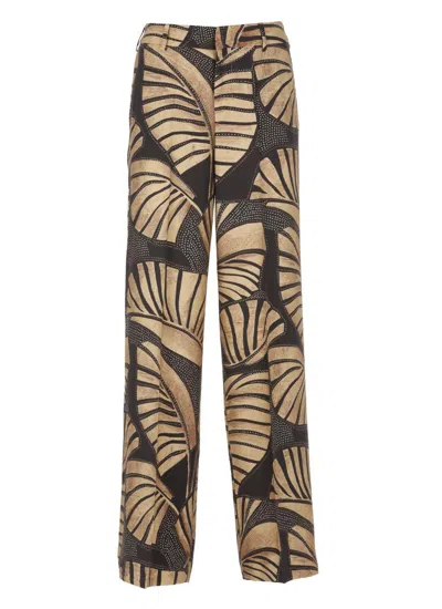 Pt Torino High Waist Wide-leg Trousers In Brown