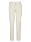 Pt Torino Beige Cotton Tailored Trousers In White