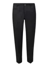 Pt Torino Straight Wool Trousers Elastic Waist In Black