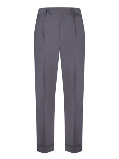 Pt Torino Blend Cotton Trousers In Grey