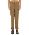 Pt Torino Tailored Brown Suit Pants With Straight-leg Silhouette In Brown