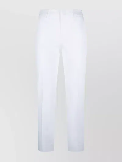 Pt Torino Trousers Back Side Pockets Belt Loops In White