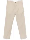 Pt Torino Beige Tailored Trousers In Wool-linen Blend In Beige