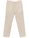 Pt Torino Beige Tailored Trousers In Wool-linen Blend In Beige