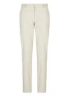 Pt Torino Beige Cotton Tailored Trousers In White