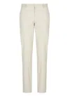 Pt Torino Beige Cotton Tailored Trousers In White
