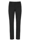 Pt Torino Straight Wool Trousers Elastic Waist In Black