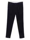 Pt Torino Tailored Dark Navy Cotton-blend Trousers In Black