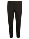 Pt Torino Naavy Blue Cotton Pants In Black