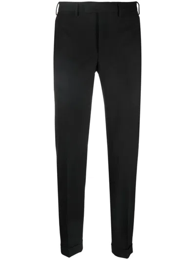 Pt Torino Cropped Tailored Trousers In Black