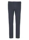 Pt Torino Dark Blue Stretch Wool Pant In Blue