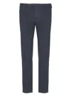 Pt Torino Dark Blue Stretch Wool Pant In Blue