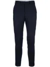 Pt Torino Slim Fit Trousers Pressed Crease In Blue