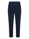 Pt Torino Mid-rise Tailored Trousers With Pleats And Buttoned Pockets In Blue