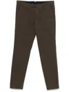 Pt Torino Tapered Cotton Chino Trousers In Brown