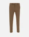 Pt Torino Stretch Cotton Trousers With Pockets And Creases In Brown