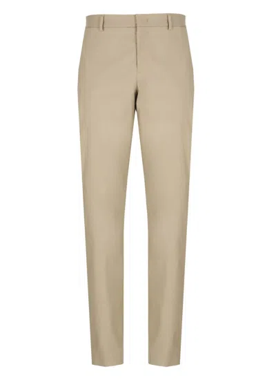 Pt Torino Cotton Tailored Trousers In Brown