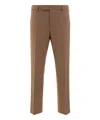 Pt Torino Stretch Wool Trousers In Brown