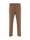 Pt Torino Stretch Wool Trousers In Brown