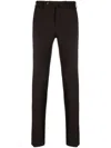Pt Torino Dark Brown Stretch-design Trousers In Non Definito