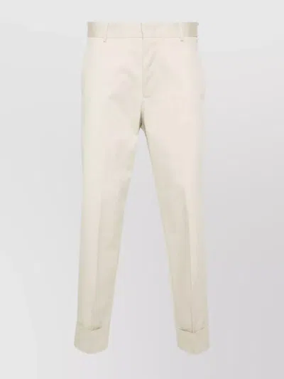 Pt Torino Edge Mid-rise Tapered Chinos In Neutrals