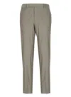 Pt Torino Superslim Trousers In Cotton And Silk In Green