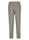 Pt Torino Superslim Trousers In Cotton And Silk In Green