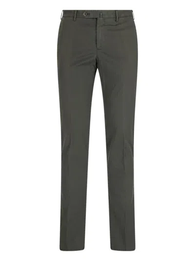 Pt Torino Superslim Green Chinos With Tailored Straight Legs