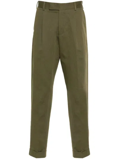 Pt Torino Pleated-details Trousers In Green