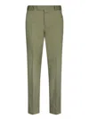Pt Torino Straight Trousers With Cuffed Hem And Pleated Front In Green