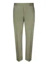 Pt Torino Straight Trousers With Cuffed Hem And Pleated Front In Green